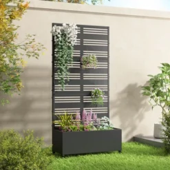 PexFix 72 In. X 35 In. Outdoor Metal Trellis With Planter Box Privacy Screen Garden Fence Wall Applique In Black 12 PexFix 72 In. X 35 In. Outdoor Metal Trellis With Planter Box Privacy Screen Garden Fence Wall Applique In Black -D'Eco Store GUEST 260f1464 4ad7 466c 9dd7 abd99f97029b