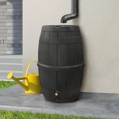 Multy Home LP 39gal Recycled Material Rain Barrel Black With Rust Proof Brass Spigot 1 Multy Home LP 39gal Recycled Material Rain Barrel Black With Rust Proof Brass Spigot
