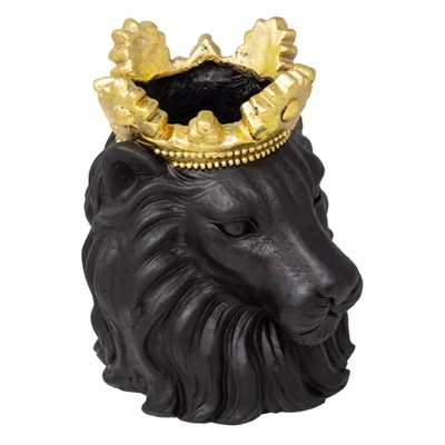 Sagebrook Home Lion With Crown Novelty Planters 1 Sagebrook Home Lion With Crown Novelty Planters