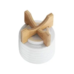 6" Ceramic Planter On Stand White Stripe - Sagebrook Home -D'Eco Store GUEST 29016300 2705 4f7a 885d 5af2671925ff