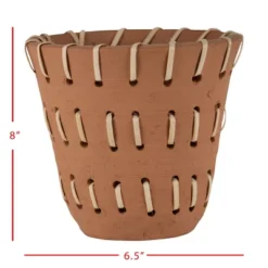 Natural Handthrown Terracotta Planter With Woven Rattan Accents - Foreside Home & Garden 7 Natural Handthrown Terracotta Planter With Woven Rattan Accents - Foreside Home & Garden -D'Eco Store GUEST 29a31e81 9dbd 4bc9 a679 6529ba1aee3d