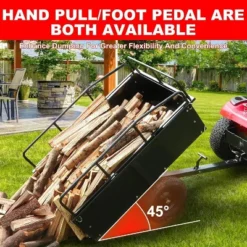 Acekool 750 Lbs Steel Dump Cart, 15 Cu.Ft Garden Utility Trailer With Dual Bearings, Pneumatic Tires, Hand Or Foot Dump For ATV, Tractor, Lawn Mower -D'Eco Store GUEST 29e857da 89ac 41d3 9e07 93e07f67678f