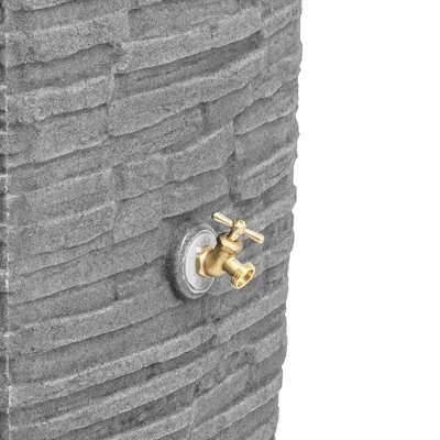 Good Ideas Impressions Riverwalk 50 Gallon Faux Slate Surface Dual Spigot Rain Barrel With 2 Brass Spigots And Screen, Dark Granite (2 Pack) 5 Good Ideas Impressions Riverwalk 50 Gallon Faux Slate Surface Dual Spigot Rain Barrel With 2 Brass Spigots And Screen, Dark Granite (2 Pack) - Image 5