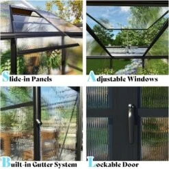 AMERLIFE Polycarbonate Greenhouse, Quick-Connect Frame, 4 Vents, Swing Lock Door 9 AMERLIFE Polycarbonate Greenhouse, Quick-Connect Frame, 4 Vents, Swing Lock Door -D'Eco Store GUEST 2bb45db7 6465 4d1d a95f cb3308caf7b3