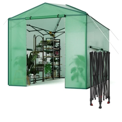 Portable Greenhouse For Indoor & Outdoor Plants, 6x8ft Durable PE Cover Pop-Up Green House Kit 10 Portable Greenhouse For Indoor & Outdoor Plants, 6x8ft Durable PE Cover Pop-Up Green House Kit - Image 10
