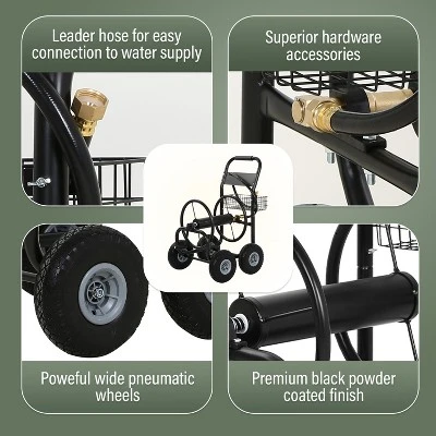 FDW Hose Reel Hold Up To 300 Ft Heavy Duty Garden Hose Reel For Garden Lawn Yard 3 FDW Hose Reel Hold Up To 300 Ft Heavy Duty Garden Hose Reel For Garden Lawn Yard - Image 3