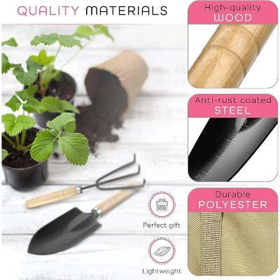 SCUDDLES Garden Tool Bag With Outdoor Hand Tools, Stainless Steel, Non-Slip Grip, Gloves, Tote - SCGB2 3 SCUDDLES Garden Tool Bag With Outdoor Hand Tools, Stainless Steel, Non-Slip Grip, Gloves, Tote - SCGB2 - Image 3