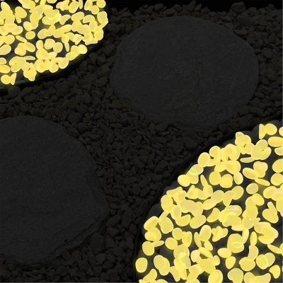 Garden Stones-500 Count Glow In The Dark Solar Pathway Pebble Lights-Decorative Glowing Rocks By Nature Spring (Yellow) 1 Garden Stones-500 Count Glow In The Dark Solar Pathway Pebble Lights-Decorative Glowing Rocks By Nature Spring (Yellow)