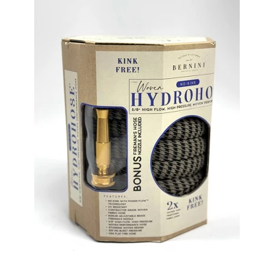 BERNINI 50' No Kink Woven Hydrohose Black/White 3 BERNINI 50' No Kink Woven Hydrohose Black/White - Image 3