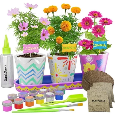 Dan&Darci Paint & Plant Stoneware Garden Kit β Paintable Flower Pots With Soil & Seeds, Craft Kit, Gifts For Kids 1 Dan&Darci Paint & Plant Stoneware Garden Kit β Paintable Flower Pots With Soil & Seeds, Craft Kit, Gifts For Kids