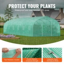 VEVOR Walk-in Tunnel Greenhouse, 29.5x9.8x6.6 Ft Hoop House Greenhouse Tunnel With Galvanized Steel Frame, PE Cover, Roll-up Zipper Door, 12 Windows 10 VEVOR Walk-in Tunnel Greenhouse, 29.5x9.8x6.6 Ft Hoop House Greenhouse Tunnel With Galvanized Steel Frame, PE Cover, Roll-up Zipper Door, 12 Windows -D'Eco Store GUEST 349fc503 6661 4ee6 aee8 04122f2e90b6