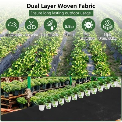 Woven Landscape Fabric, Weed Fabric Barrier, Double Layer, Garden Fabric Weed Barrier, Weed Control Fabric Ground Cover 7 Woven Landscape Fabric, Weed Fabric Barrier, Double Layer, Garden Fabric Weed Barrier, Weed Control Fabric Ground Cover - Image 7