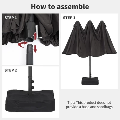 COZONY 15ft Double-Side Patio Umbrella - Extra Large Outdoor Market Umbrella With Crank & Ventilation 5 COZONY 15ft Double-Side Patio Umbrella - Extra Large Outdoor Market Umbrella With Crank & Ventilation - Image 5