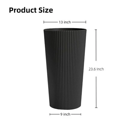 NAYSAYE Planter 2PCS Tall Indoor And Outdoor Planter Pot Large Flower Cone Striped Plastic Flower Pot For Home Garden Patio 3 NAYSAYE Planter 2PCS Tall Indoor And Outdoor Planter Pot Large Flower Cone Striped Plastic Flower Pot For Home Garden Patio - Image 3