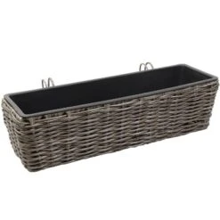 Sunnydaze Decor Sunnydaze Hanging Rectangle Polyrattan Rail Planter With Plastic Liner - 23.5" W X 7.5" D X 6.5" H 18 Sunnydaze Decor Sunnydaze Hanging Rectangle Polyrattan Rail Planter With Plastic Liner - 23.5" W X 7.5" D X 6.5" H -D'Eco Store GUEST 3bcea665 40b2 4a86 ae0a d32f9d6a3d3c