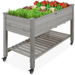Best Choice Products Raised Garden Bed 48x23x32in Wood Mobile Elevated Planter W/ Wheel Locks, Shelf, Liner 16 Best Choice Products Raised Garden Bed 48x23x32in Wood Mobile Elevated Planter W/ Wheel Locks, Shelf, Liner -D'Eco Store GUEST 3c154801 cfd7 4e28 a2fc 3edbd6f28e76