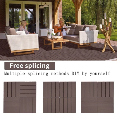 Plastic Interlocking Deck Tiles, 12.00"x12.00" (Pack Of 44). Patio, Outdoor Waterproof, All-weather For Garden 8 Plastic Interlocking Deck Tiles, 12.00"x12.00" (Pack Of 44). Patio, Outdoor Waterproof, All-weather For Garden - Image 8