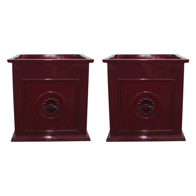Southern Patio CMX-042426 Colony 16 Inch Square Resin Planter Urn (2 Set) 6 Southern Patio CMX-042426 Colony 16 Inch Square Resin Planter Urn (2 Set) - Image 6