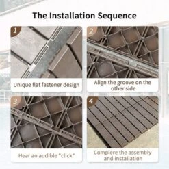 CLIHOME 12"x12" Square Composite Decking Tiles,Outdoor Patio Four Slat Plastic Interlocking Deck Tiles(Pack Of 36) 9 CLIHOME 12"x12" Square Composite Decking Tiles,Outdoor Patio Four Slat Plastic Interlocking Deck Tiles(Pack Of 36) -D'Eco Store GUEST 3edccd07 dd19 49c3 9555 d7c8a8ca1214