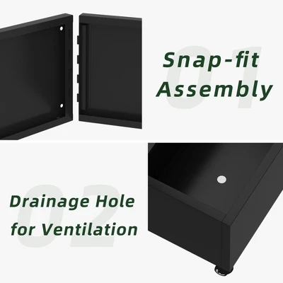 SpassWay 72"H Two-tone Patio Planter Box With Trellis Metal Raised Garden Bed Black Decorative Privacy Screen With Wheels 5 SpassWay 72"H Two-tone Patio Planter Box With Trellis Metal Raised Garden Bed Black Decorative Privacy Screen With Wheels - Image 5