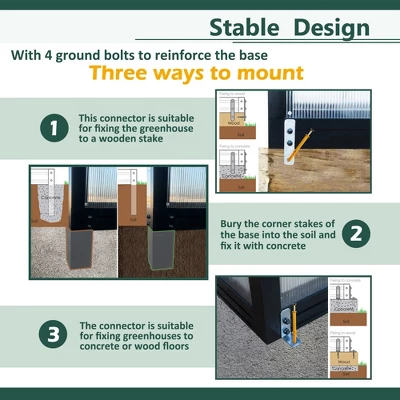 Greenhouse For Outdoors, Walk In Greenhouse With Lockable Door, Ventilation Window And Aluminum Frame For Backyard Balcony Garden Sunroom 2 Greenhouse For Outdoors, Walk In Greenhouse With Lockable Door, Ventilation Window And Aluminum Frame For Backyard Balcony Garden Sunroom - Image 2