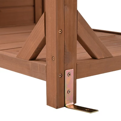 Outdoor Potting Bench, Garden Workstation For Planting, Potting Bench With Shelves And Adjustable Storage, Wood Potting Bench-Coolbibila 6 Outdoor Potting Bench, Garden Workstation For Planting, Potting Bench With Shelves And Adjustable Storage, Wood Potting Bench-Coolbibila - Image 6