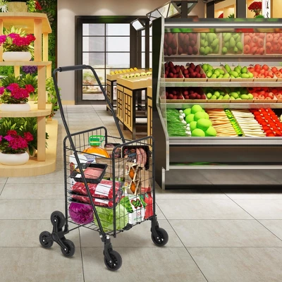 Utility Cart, Heavy Duty 110LB Capacity Folding Cart - Stair-Climbing 360¡ã Wheels For Groceries/Laundry/Multi-Floor Transport 6 Utility Cart, Heavy Duty 110LB Capacity Folding Cart - Stair-Climbing 360¡ã Wheels For Groceries/Laundry/Multi-Floor Transport - Image 6