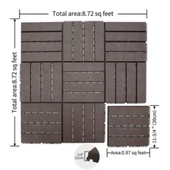 CLIHOME 12"x12" Square Composite Decking Tiles,Outdoor Patio Four Slat Plastic Interlocking Deck Tiles(Pack Of 36) 11 CLIHOME 12"x12" Square Composite Decking Tiles,Outdoor Patio Four Slat Plastic Interlocking Deck Tiles(Pack Of 36) -D'Eco Store GUEST 41c9d1b1 a22d 41e8 bd54 0277487907de
