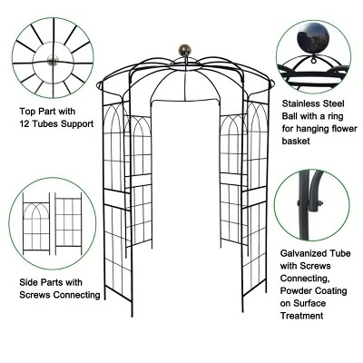 Lorna 81.3''x114.2''Arch MetalGarden Trelli, Birdcage Shape Pergola Pavilion For Wedding Ceremony, Outdoor Furniture Near Me - The Pop Home 5 Lorna 81.3''x114.2''Arch MetalGarden Trelli, Birdcage Shape Pergola Pavilion For Wedding Ceremony, Outdoor Furniture Near Me - The Pop Home - Image 5