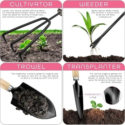 SCUDDLES Garden Tool Bag With Outdoor Hand Tools, Stainless Steel, Non-Slip Grip, Gloves, Tote - SCGB2 4 SCUDDLES Garden Tool Bag With Outdoor Hand Tools, Stainless Steel, Non-Slip Grip, Gloves, Tote - SCGB2 - Image 4