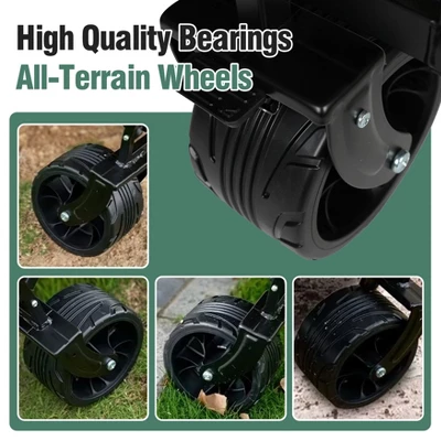 100L Collapsible Folding Beach Wagon Cart With 220Lbs Large Capacity, Wagons Carts Heavy Duty Foldable With Big Wheels For Sand, Garden, Camping 2 100L Collapsible Folding Beach Wagon Cart With 220Lbs Large Capacity, Wagons Carts Heavy Duty Foldable With Big Wheels For Sand, Garden, Camping - Image 2