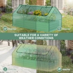 Aoodor 6 X 3 X 1 Ft Raised Garden Bed With Mini Greenhouse Kit, Metal Planter Box With 2 Roll-Up Zipper Doors For Vegetables, Herbs, And Flowers 12 Aoodor 6 X 3 X 1 Ft Raised Garden Bed With Mini Greenhouse Kit, Metal Planter Box With 2 Roll-Up Zipper Doors For Vegetables, Herbs, And Flowers -D'Eco Store GUEST 45c5c89b 6246 4669 8504 ab49c69026f8