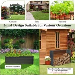 Costway 2 PCS Galvanized Raised Garden Bed Outdoor Planter Box Firewood Rack Log Holder 15 Costway 2 PCS Galvanized Raised Garden Bed Outdoor Planter Box Firewood Rack Log Holder -D'Eco Store GUEST 469f3b58 3f0d 4534 992a 37dd5b569400