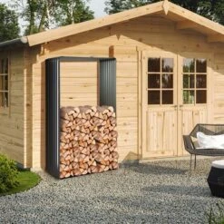 Costway 2 PCS Galvanized Raised Garden Bed Outdoor Planter Box Firewood Rack Log Holder