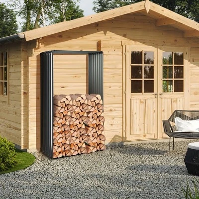 Costway 2 PCS Galvanized Raised Garden Bed Outdoor Planter Box Firewood Rack Log Holder 1 Costway 2 PCS Galvanized Raised Garden Bed Outdoor Planter Box Firewood Rack Log Holder