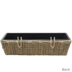 Sunnydaze Decor Sunnydaze Hanging Rectangle Polyrattan Rail Planter With Plastic Liner - 23.5" W X 7.5" D X 6.5" H 15 Sunnydaze Decor Sunnydaze Hanging Rectangle Polyrattan Rail Planter With Plastic Liner - 23.5" W X 7.5" D X 6.5" H -D'Eco Store GUEST 473cc3d5 5e16 4d5a b87d 465fa0689576
