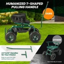 Costway Rolling Garden Cart Outdoor Gardening Workseat With Adjustable Height &Tool Storage 14 Costway Rolling Garden Cart Outdoor Gardening Workseat With Adjustable Height &Tool Storage -D'Eco Store GUEST 47531cdb 362d 4eb1 a849 062bd34c289e