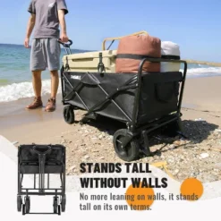 Collapsible Folding Wagon, Heavy Duty 220Lbs Capacity, Foldable Utility Cart For Outdoor Camping, Grocery, Sports, Beach - All Terrain 11 Collapsible Folding Wagon, Heavy Duty 220Lbs Capacity, Foldable Utility Cart For Outdoor Camping, Grocery, Sports, Beach - All Terrain -D'Eco Store GUEST 4882663b e484 4417 9ea0 427c78262e1a