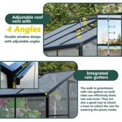 Greenhouse For Outdoors, Walk In Greenhouse With Lockable Door, Ventilation Window And Aluminum Frame For Backyard Balcony Garden Sunroom 12 Greenhouse For Outdoors, Walk In Greenhouse With Lockable Door, Ventilation Window And Aluminum Frame For Backyard Balcony Garden Sunroom -D'Eco Store GUEST 49ab3a9d 5bac 4de0 96a4 aaaef37d3081