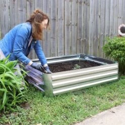 Sunnydaze Decor Sunnydaze Raised Corrugated Galvanized Steel Rectangle Garden Bed For Plants, Vegetables, And Flowers - 47" W X 11.75" H 13 Sunnydaze Decor Sunnydaze Raised Corrugated Galvanized Steel Rectangle Garden Bed For Plants, Vegetables, And Flowers - 47" W X 11.75" H -D'Eco Store GUEST 4a1f67cf a08c 4b84 b30d 411225e0497d