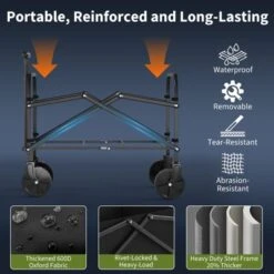 Acekool Foldable Utility Wagon Cart, 240lb Capacity, All-Terrain Wheels, Adjustable Handle, Collapsible Outdoor Cart For Shopping & Camping 11 Acekool Foldable Utility Wagon Cart, 240lb Capacity, All-Terrain Wheels, Adjustable Handle, Collapsible Outdoor Cart For Shopping & Camping -D'Eco Store GUEST 4a584ea2 da76 47d9 859e c4231964d59b