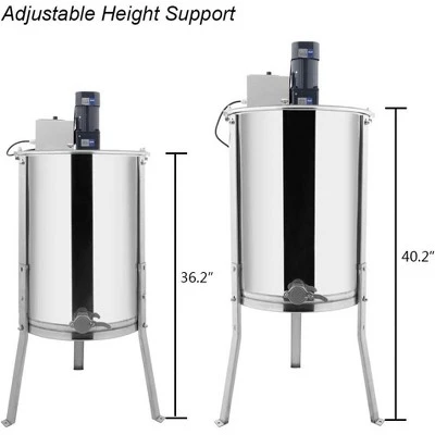 VINGLI Upgraded Electric 4 Frame Honey Extractor, Stainless Steel Honeycomb Spinner Drum With Adjustable Height Stands 2 VINGLI Upgraded Electric 4 Frame Honey Extractor, Stainless Steel Honeycomb Spinner Drum With Adjustable Height Stands - Image 2