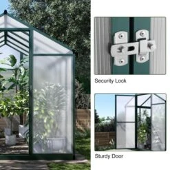 Heavy-Duty Greenhouse Aluminum Walk-In Greenhouse With Adjustable Ventilation And Lockable Door For Vegetables Herbs And Outdoor Plants Green 14 Heavy-Duty Greenhouse Aluminum Walk-In Greenhouse With Adjustable Ventilation And Lockable Door For Vegetables Herbs And Outdoor Plants Green -D'Eco Store GUEST 4e977571 7dd1 4c04 86ba c283dd6e75d9