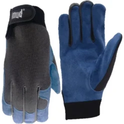 Mud Gloves Women's Medium/Large Split Leather Blueberry High Dexterity Garden Glove