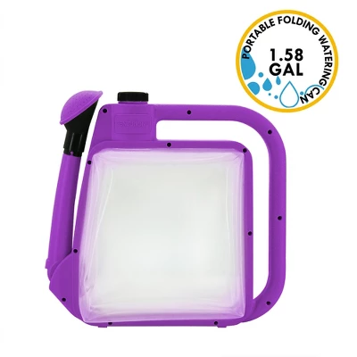 CENTURION 1.5 Gallon Folding Spout Transparent Watering Can Storage Container With Rotate Nozzle Sprayer For Outdoor Gardening, Lavender 3 CENTURION 1.5 Gallon Folding Spout Transparent Watering Can Storage Container With Rotate Nozzle Sprayer For Outdoor Gardening, Lavender - Image 3