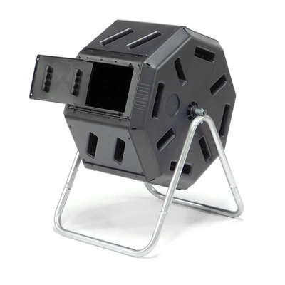 FCMP Outdoor Plastic Dual Chamber Tumbling Composter Outdoor Elevated Rotating Garden Compost Bin 3 FCMP Outdoor Plastic Dual Chamber Tumbling Composter Outdoor Elevated Rotating Garden Compost Bin - Image 3