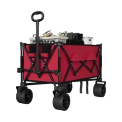 Wagon Cart, Folding Utility Heavy Duty Wagons Carts For Camping, All Terrain Beach Wagons Extended With Cup Holders, 500Lbs Weight Capacity 19 Wagon Cart, Folding Utility Heavy Duty Wagons Carts For Camping, All Terrain Beach Wagons Extended With Cup Holders, 500Lbs Weight Capacity -D'Eco Store GUEST 529a1df2 c9f2 4642 9995 c79b020005df