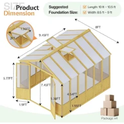 AMERLIFE Wooden Greenhouse, Pre-Assembled Solid Cedar Frame, Walk-in Design 17 AMERLIFE Wooden Greenhouse, Pre-Assembled Solid Cedar Frame, Walk-in Design -D'Eco Store GUEST 55e5a1fe 62ad 4424 8cf8 13db418805a2