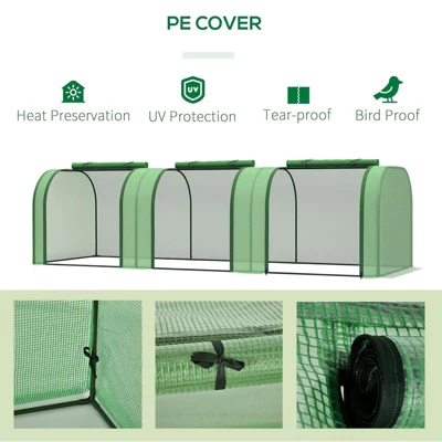 Heavy Duty Walk-in Greenhouse For Outdoors, Large Outdoor Plant Green House With Roll-Up Zipper Door, Reinforced Frame & PE Cover 3 Heavy Duty Walk-in Greenhouse For Outdoors, Large Outdoor Plant Green House With Roll-Up Zipper Door, Reinforced Frame & PE Cover - Image 3