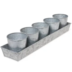 Gardener's Supply Company Galvanized Herb Planters With Rectangular Tray | Includes 5 Vintage Farmhouse Planters 4" Diameter | Perfect For Indoor 5 Gardener's Supply Company Galvanized Herb Planters With Rectangular Tray | Includes 5 Vintage Farmhouse Planters 4" Diameter | Perfect For Indoor -D'Eco Store GUEST 59700c4f 8287 47b7 b7ac 17b5239dd0c9